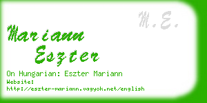 mariann eszter business card